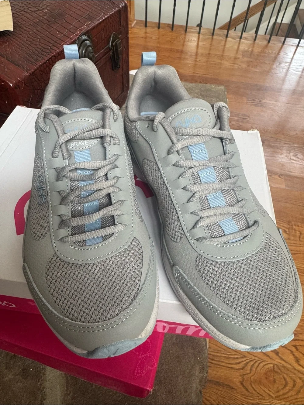Ryka Brave Light Gray Blue Athletic Walking Sneakers